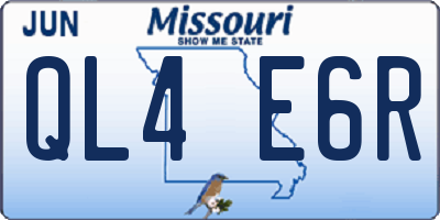MO license plate QL4E6R