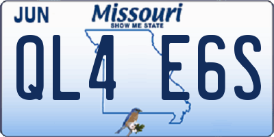 MO license plate QL4E6S