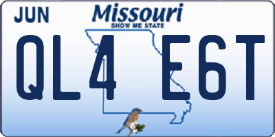 MO license plate QL4E6T