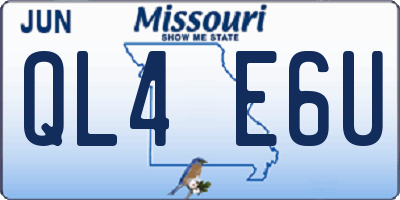 MO license plate QL4E6U