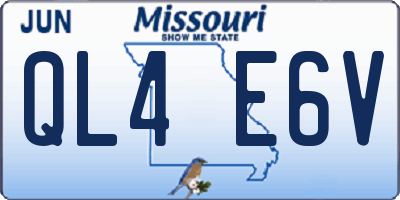 MO license plate QL4E6V