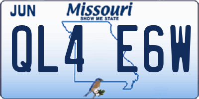 MO license plate QL4E6W
