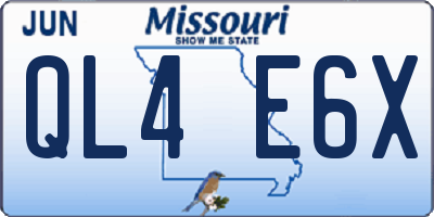 MO license plate QL4E6X