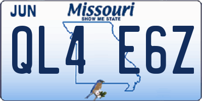 MO license plate QL4E6Z