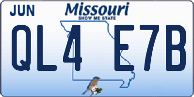 MO license plate QL4E7B