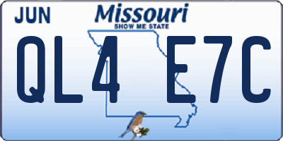 MO license plate QL4E7C