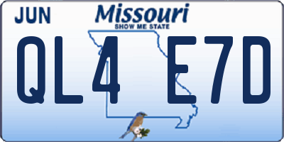 MO license plate QL4E7D