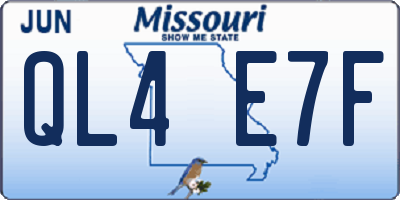 MO license plate QL4E7F