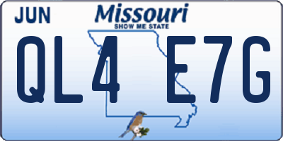 MO license plate QL4E7G
