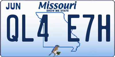 MO license plate QL4E7H