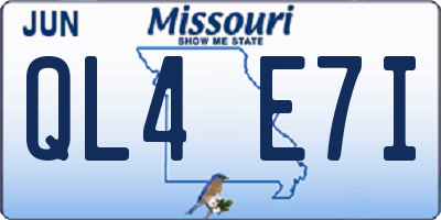 MO license plate QL4E7I