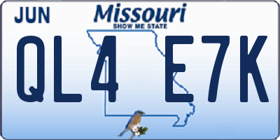 MO license plate QL4E7K