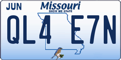 MO license plate QL4E7N