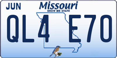 MO license plate QL4E7O