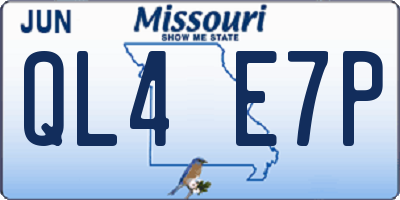 MO license plate QL4E7P