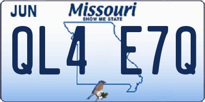 MO license plate QL4E7Q