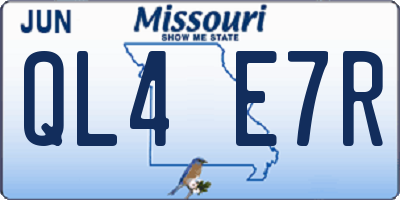 MO license plate QL4E7R