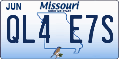 MO license plate QL4E7S