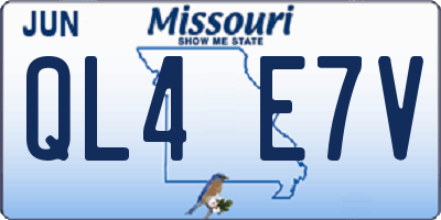 MO license plate QL4E7V