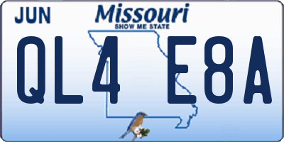 MO license plate QL4E8A