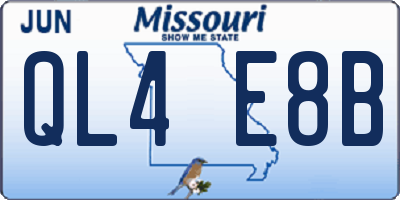 MO license plate QL4E8B