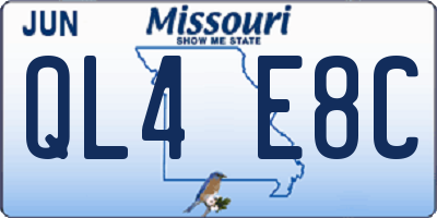 MO license plate QL4E8C