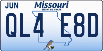 MO license plate QL4E8D