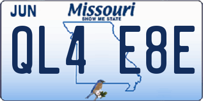 MO license plate QL4E8E