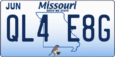 MO license plate QL4E8G