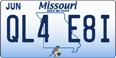 MO license plate QL4E8I