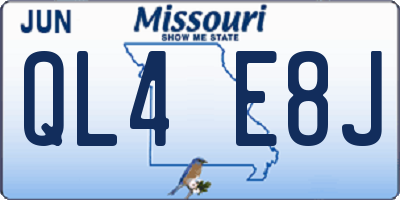 MO license plate QL4E8J