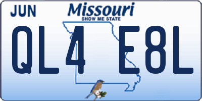 MO license plate QL4E8L
