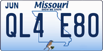 MO license plate QL4E8O
