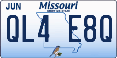 MO license plate QL4E8Q