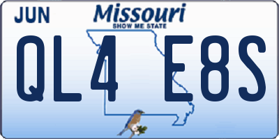 MO license plate QL4E8S