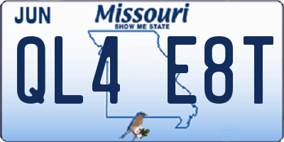 MO license plate QL4E8T