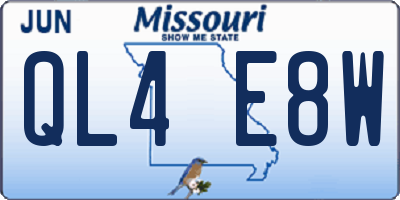 MO license plate QL4E8W