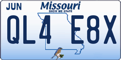 MO license plate QL4E8X