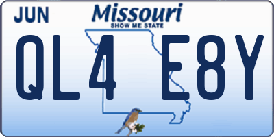 MO license plate QL4E8Y