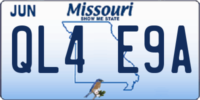 MO license plate QL4E9A
