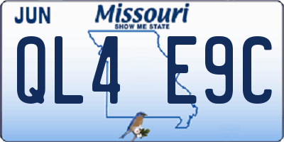 MO license plate QL4E9C