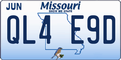 MO license plate QL4E9D