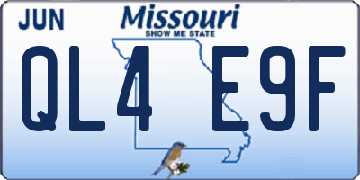 MO license plate QL4E9F