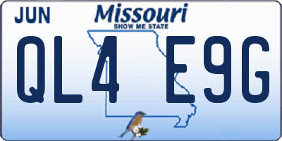 MO license plate QL4E9G