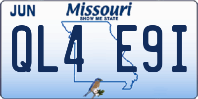 MO license plate QL4E9I