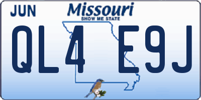 MO license plate QL4E9J