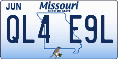MO license plate QL4E9L