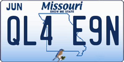 MO license plate QL4E9N