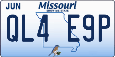 MO license plate QL4E9P