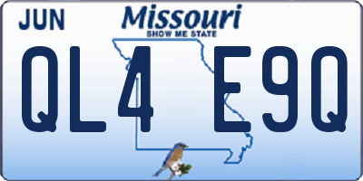 MO license plate QL4E9Q